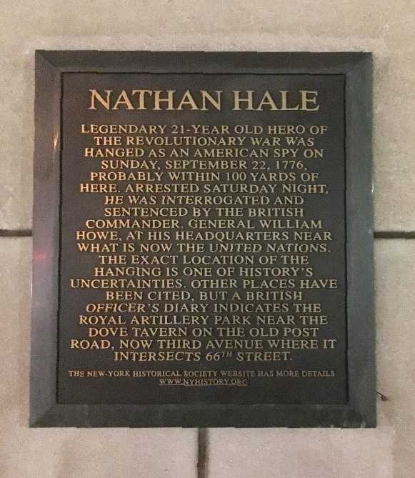 Nathan Hale plaque